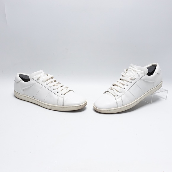Saint Laurent SL/01 white leather low top shoes mens size 42 - Picture 13 of 13
